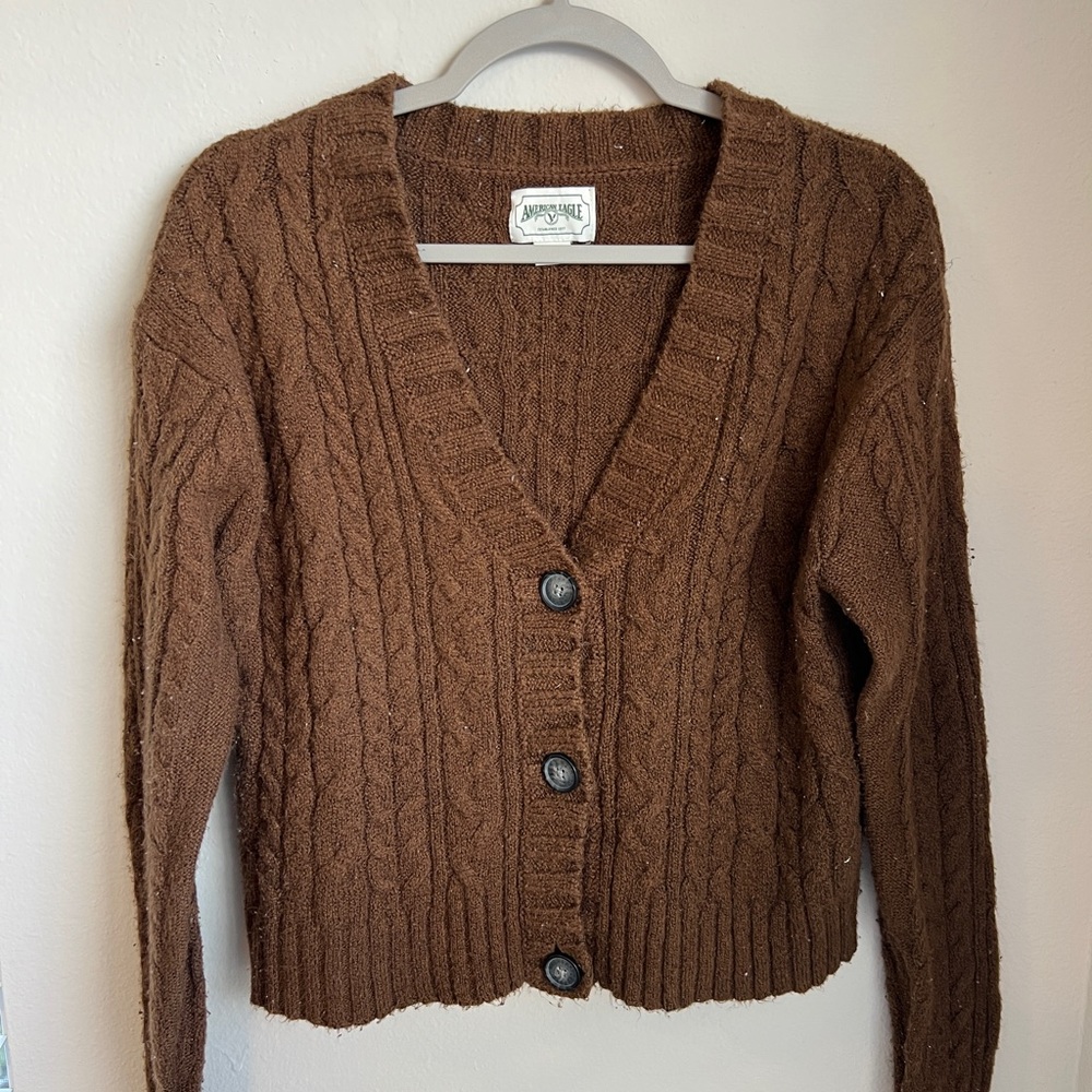 Cable Knit Cardigan Sweater